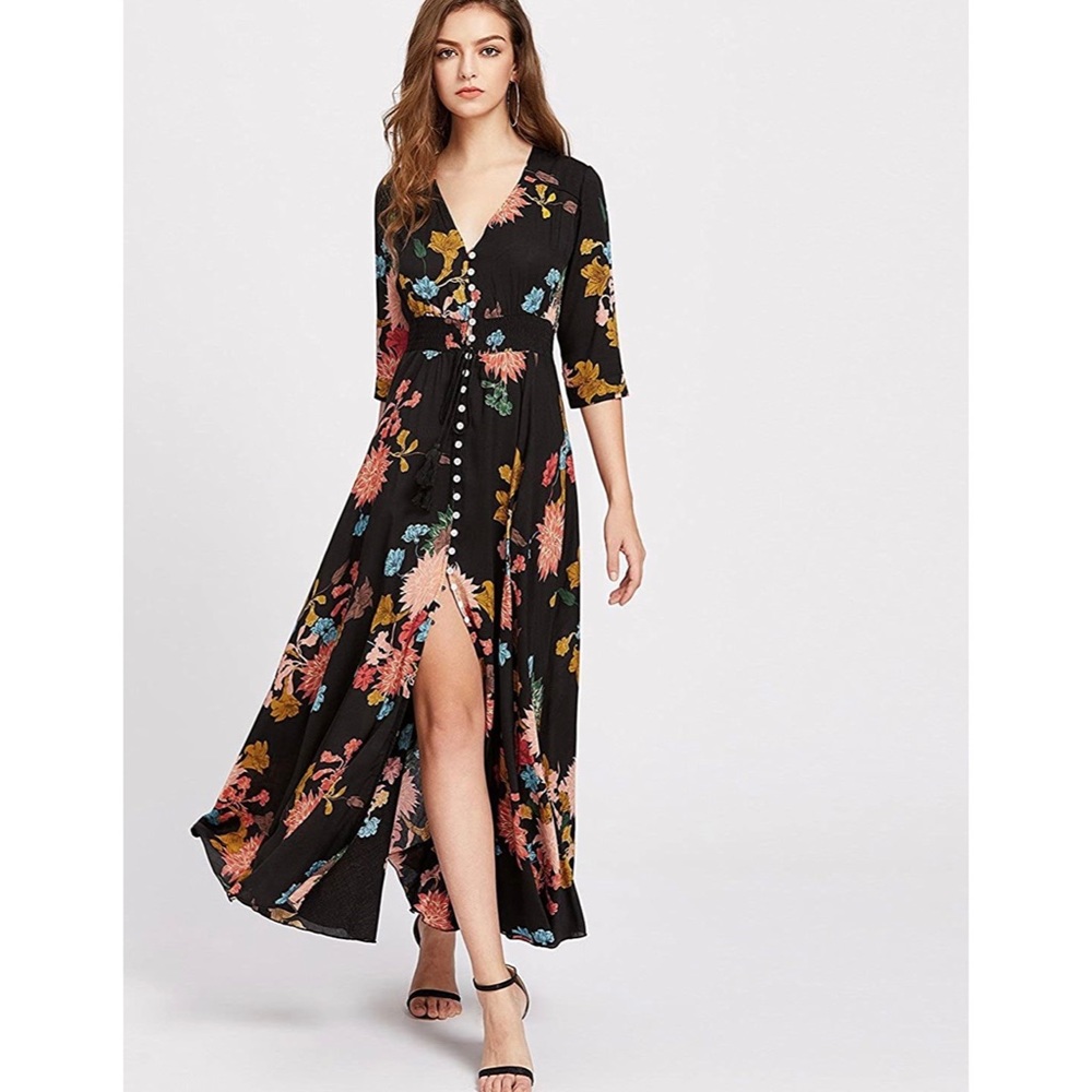 Milumia 3/4 sleeve maxi dress